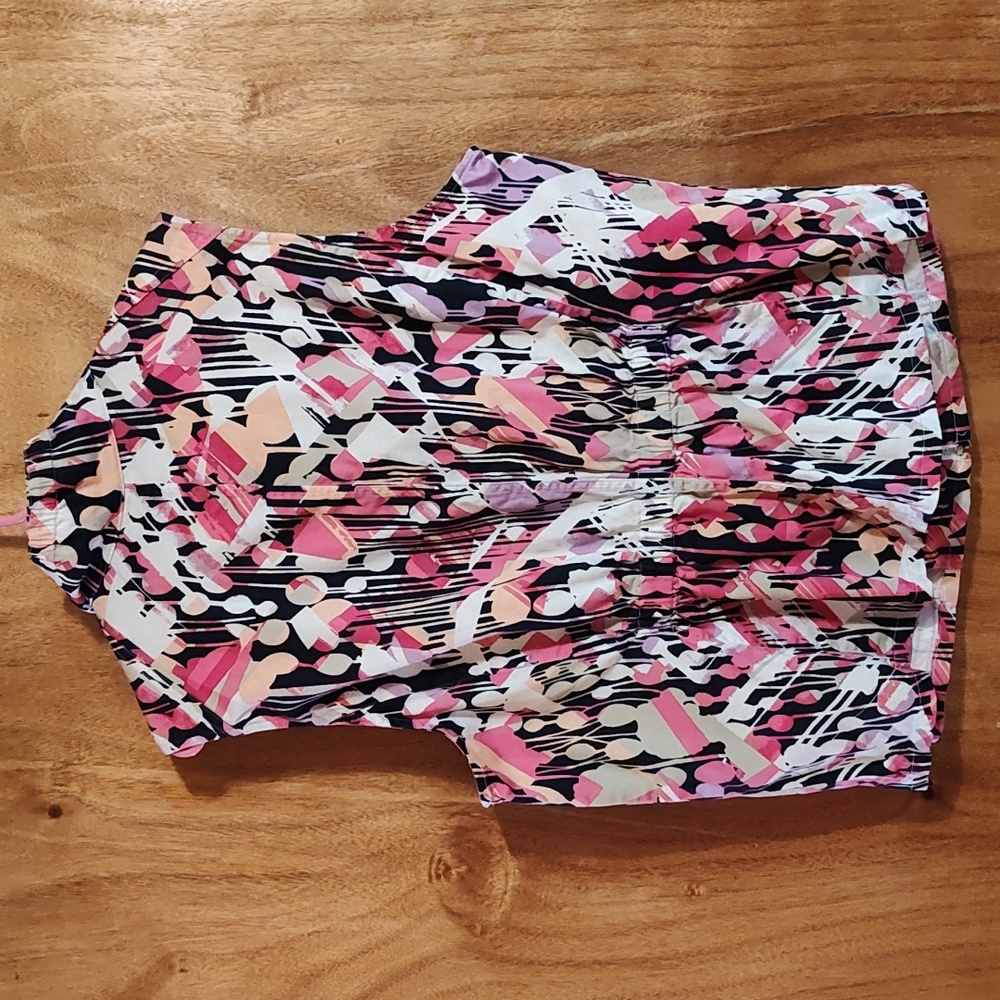 CJ Banks Colorful Safari-Style Vest Pink Purple Khaki Cotton Stretch Zip-Up 1X - Picture 6 of 9